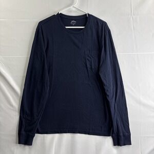 J.Crew Men's Medium Navy Blue Cotton Long Sleeve T-Shirt Casual